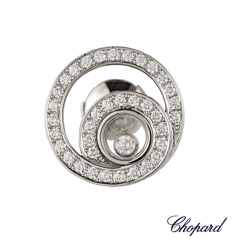 Chopard Happy Bubbles White Gold Diamond Earrings 836983-1001